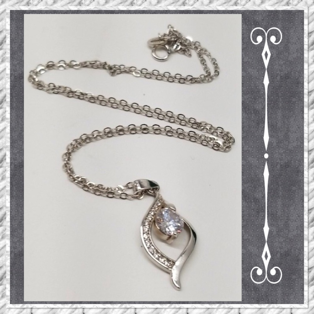 Sterling Silver CZ Pendent Necklace